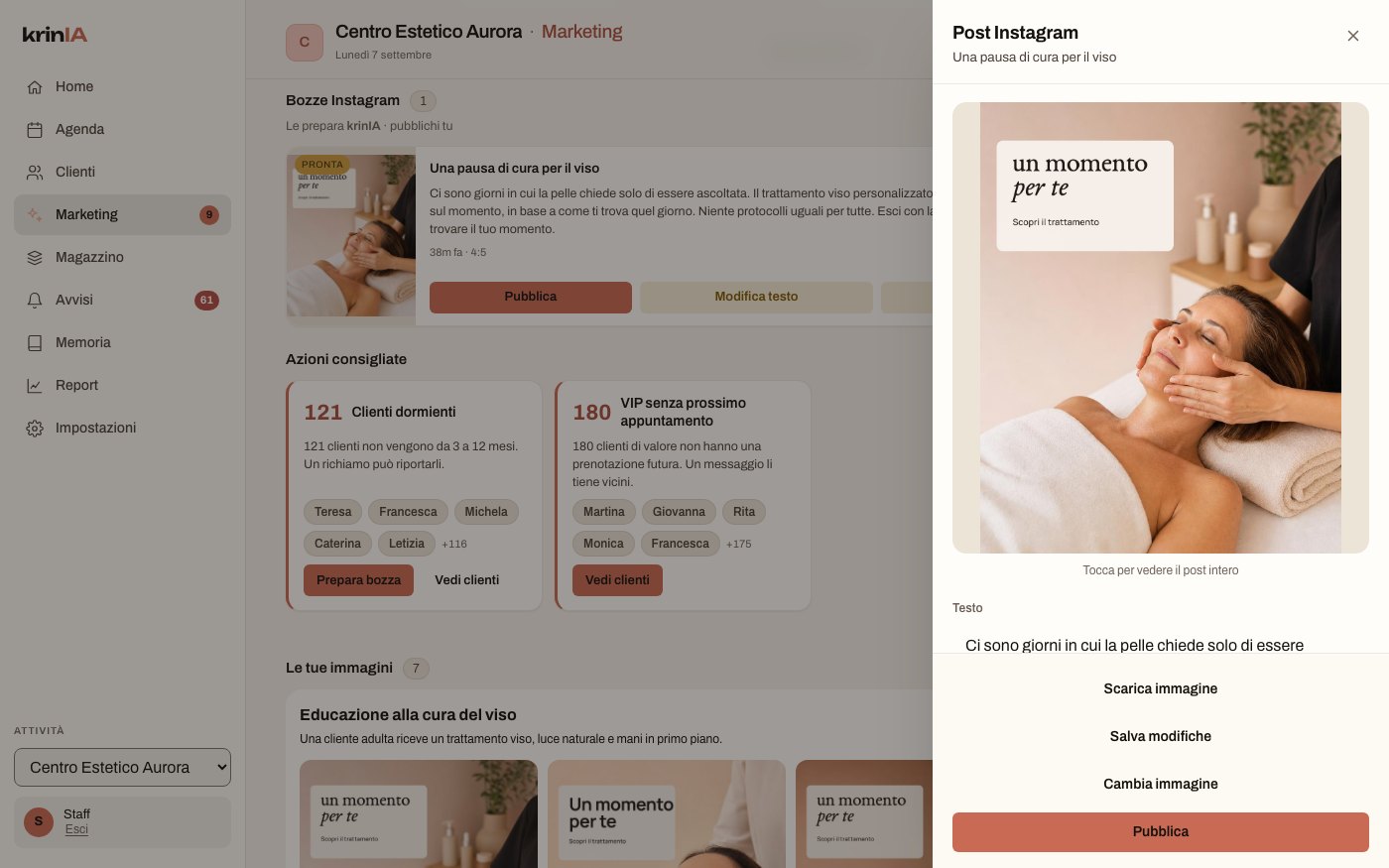 Bozza Instagram pronta da pubblicare
